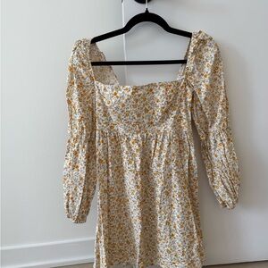 Reformation Yellow Floral Print Dress